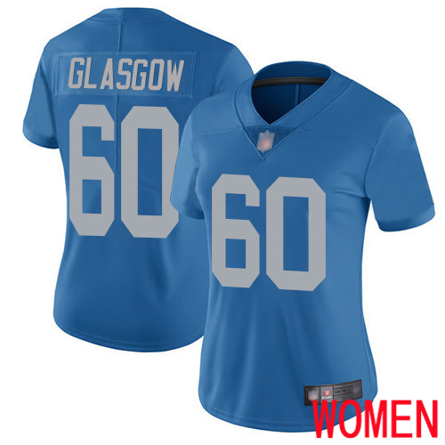 Detroit Lions Limited Blue Women Graham Glasgow Alternate Jersey NFL Football #60 Vapor Untouchable